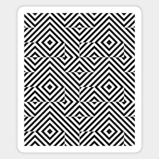 Black and white optical illusion diamond pattern Magnet